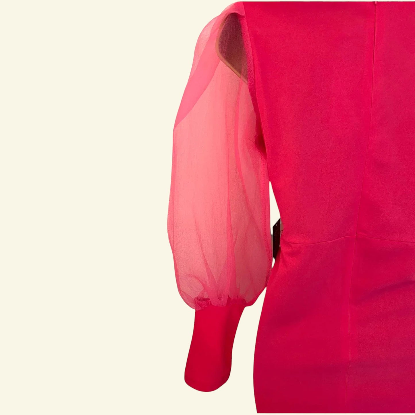 Coast Pink Organza Puff Sleeve Wrap Style Dress UK 10 US 6 EU 38 - Timelessfashions