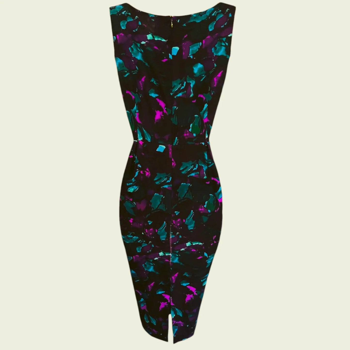 L.K. Bennett Black Floral Silk Sleeveless Pencil Dress UK 6 US 2 EU 38 - Timelessfashions