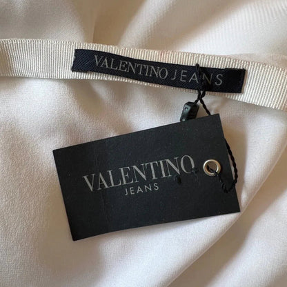 Valentino Jeans Women's White & Black Floral Chiffon Skirt UK 10 EU 38 US 8 IT 42 - Timelessfashions