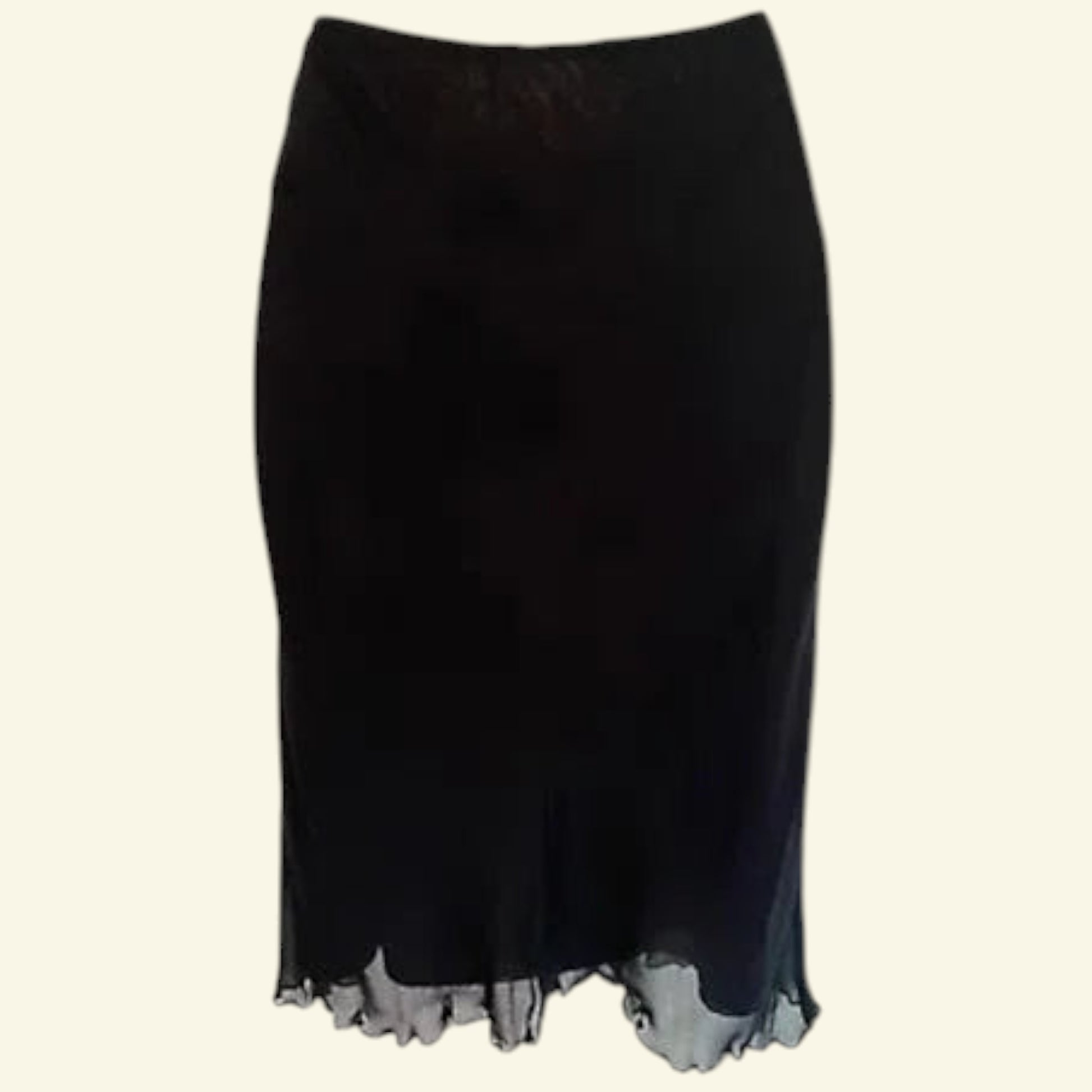 Valentino Jeans Womens Black & White Floral Chiffon Skirt UK 12 EU 40 US 8 IT 44 - Timelessfashions