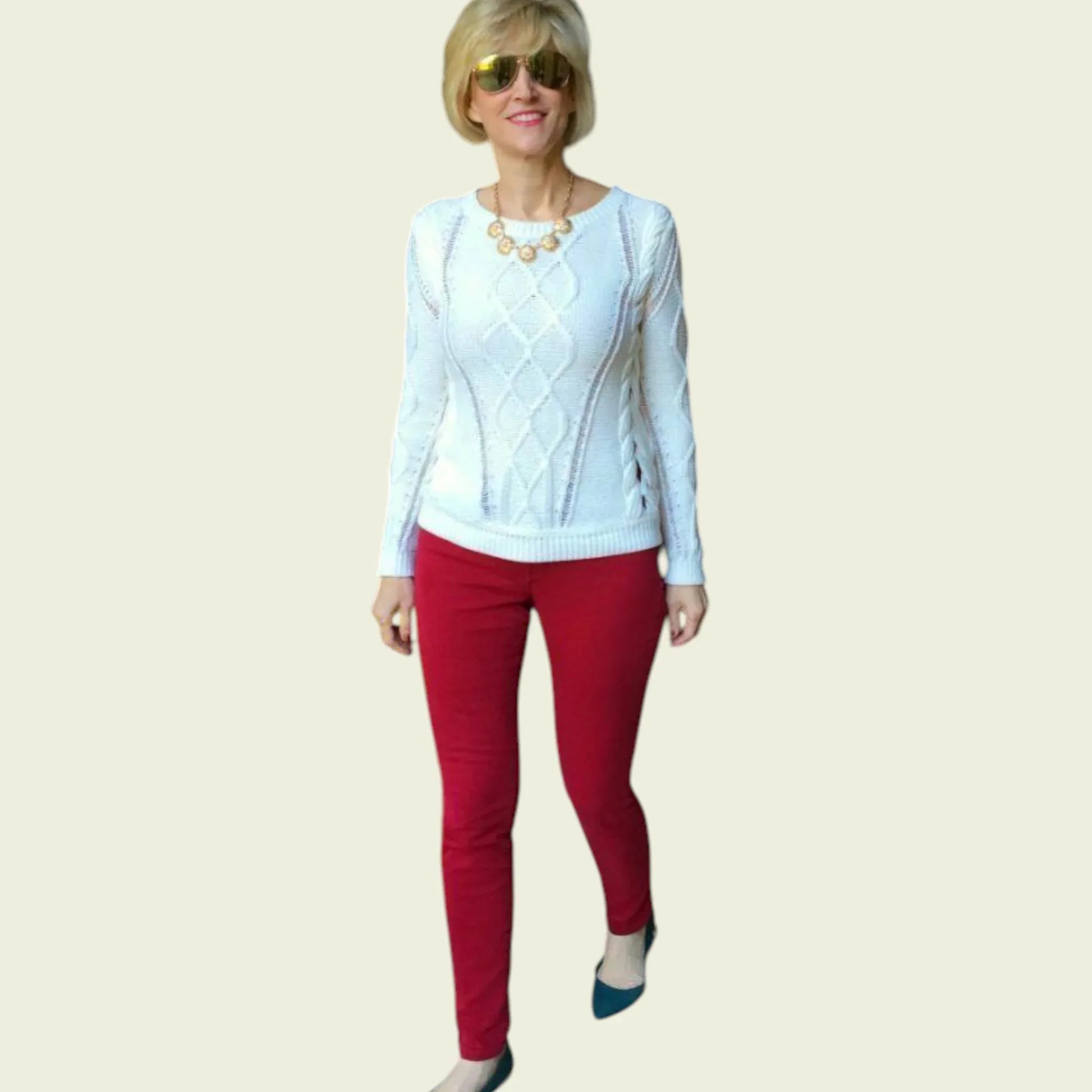 French Connection Red Skinny Stretch Jeans UK 14 US 10 EU 40 - Timelessfashions