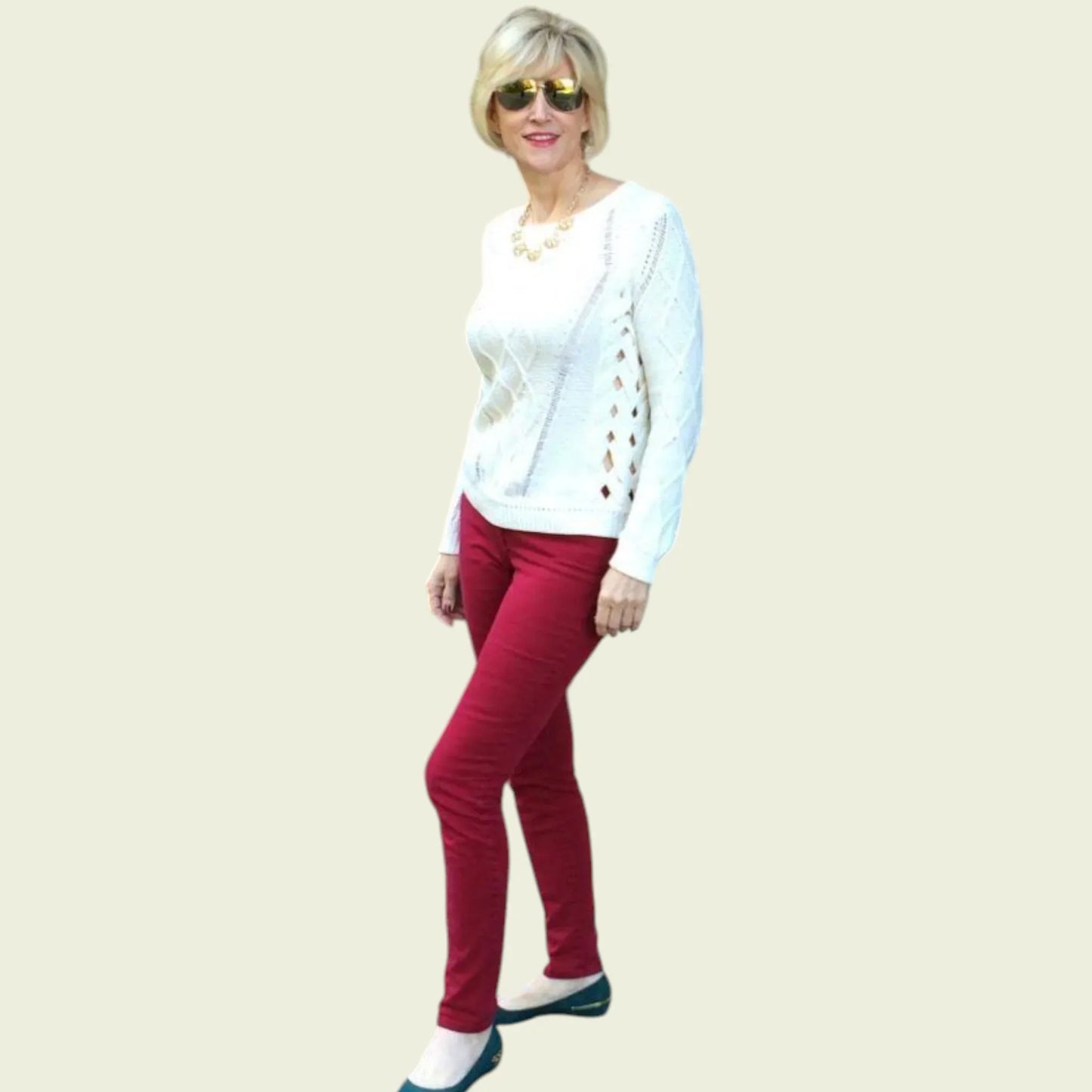 French Connection Red Skinny Stretch Jeans UK 14 US 10 EU 40 - Timelessfashions