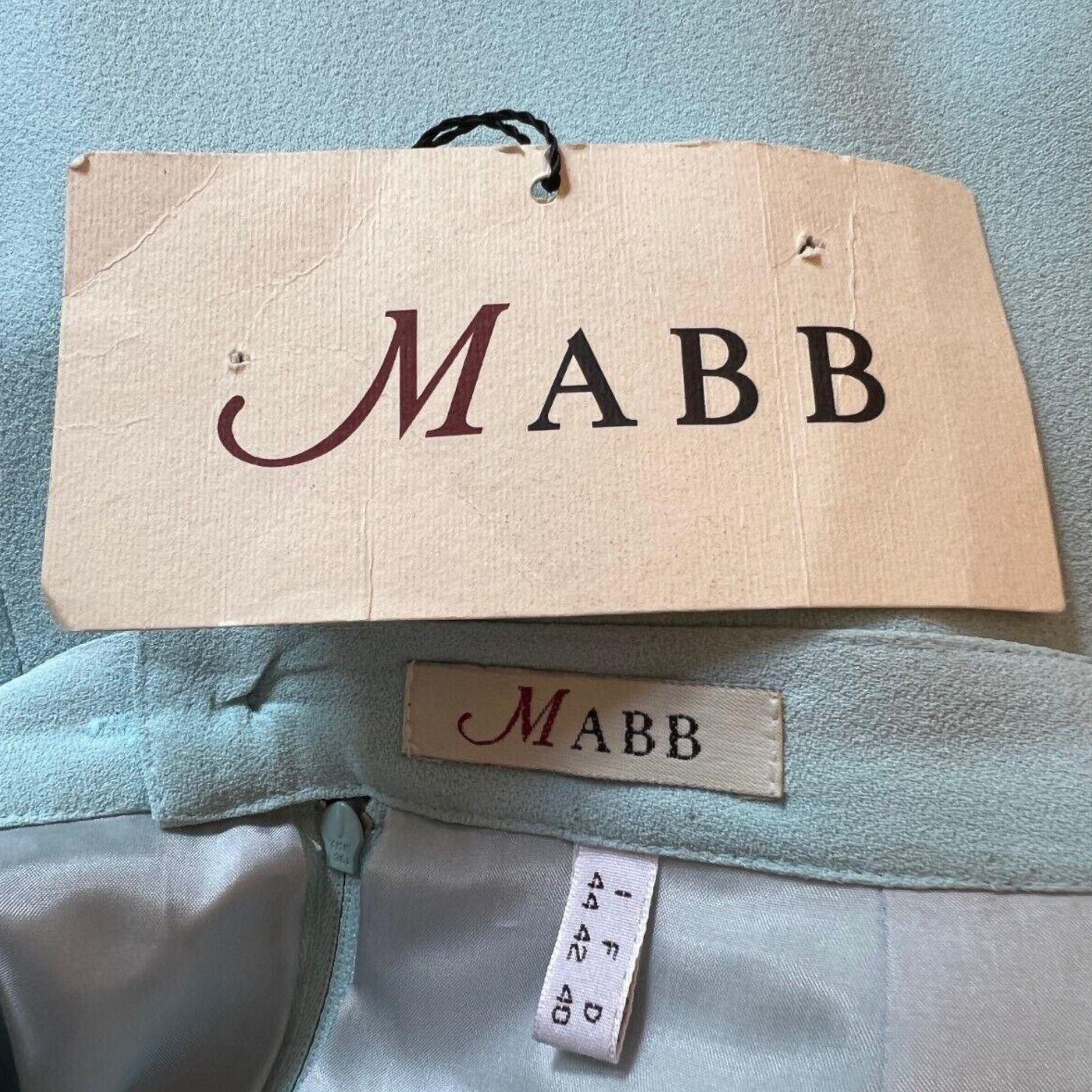 Mabb Vintage Baby Blue Crepe Summer Pencil Skirt UK 10 US 6 EU 38 - Timelessfashions