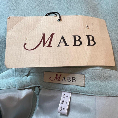 Mabb Vintage Baby Blue Crepe Summer Pencil Skirt UK 10 US 6 EU 38 - Timelessfashions