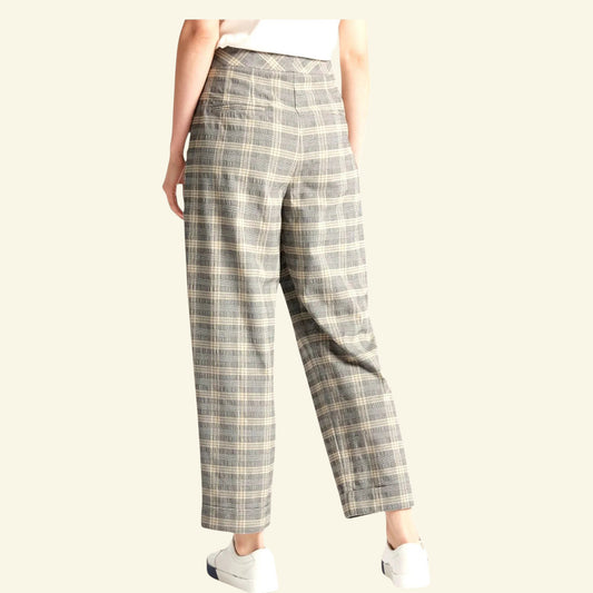 Limited Edition Grey Mix Checked Wide Leg Trousers UK 12 US 8 EU 40 - Timelessfashions
