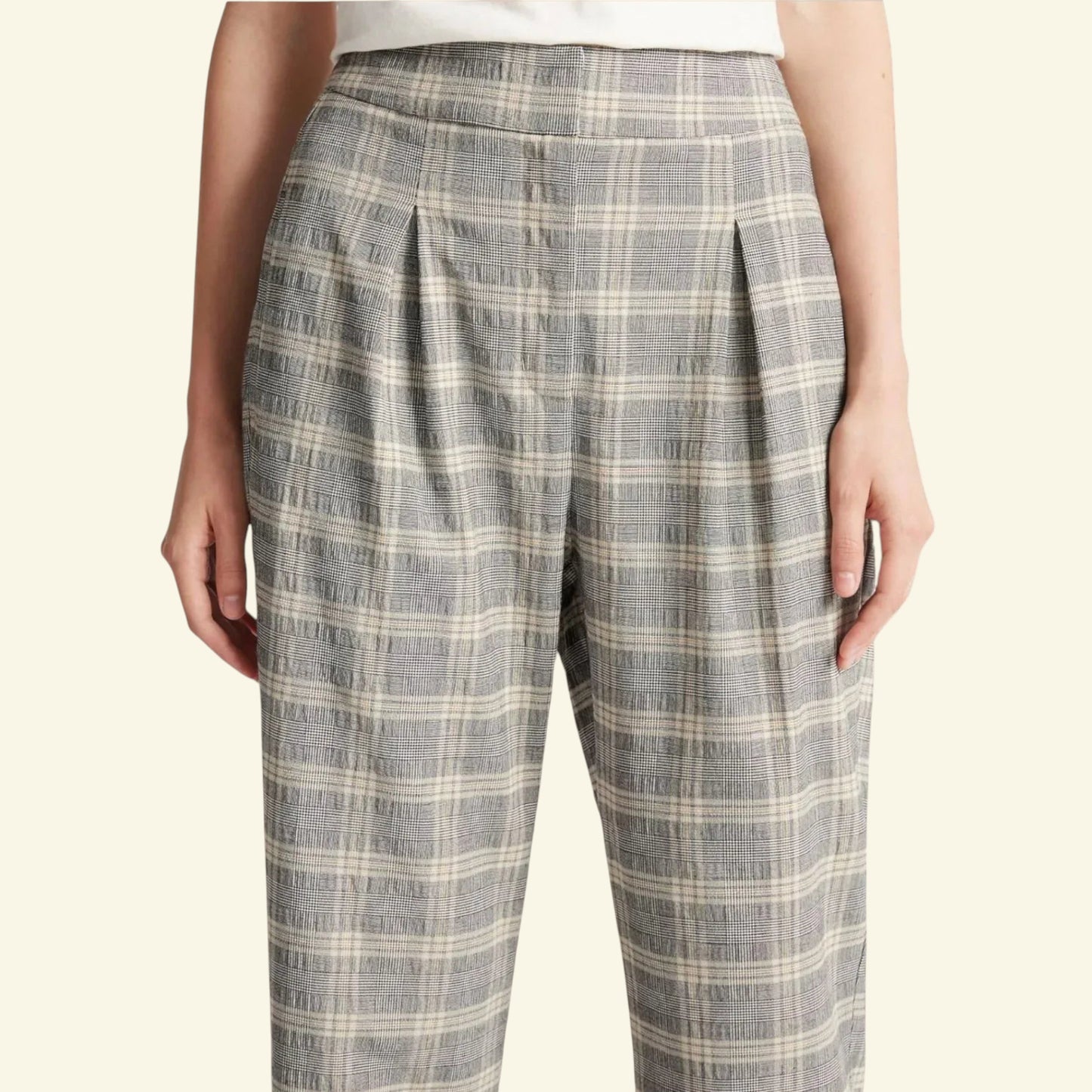 Limited Edition Grey Mix Checked Wide Leg Trousers UK 12 US 8 EU 40 - Timelessfashions