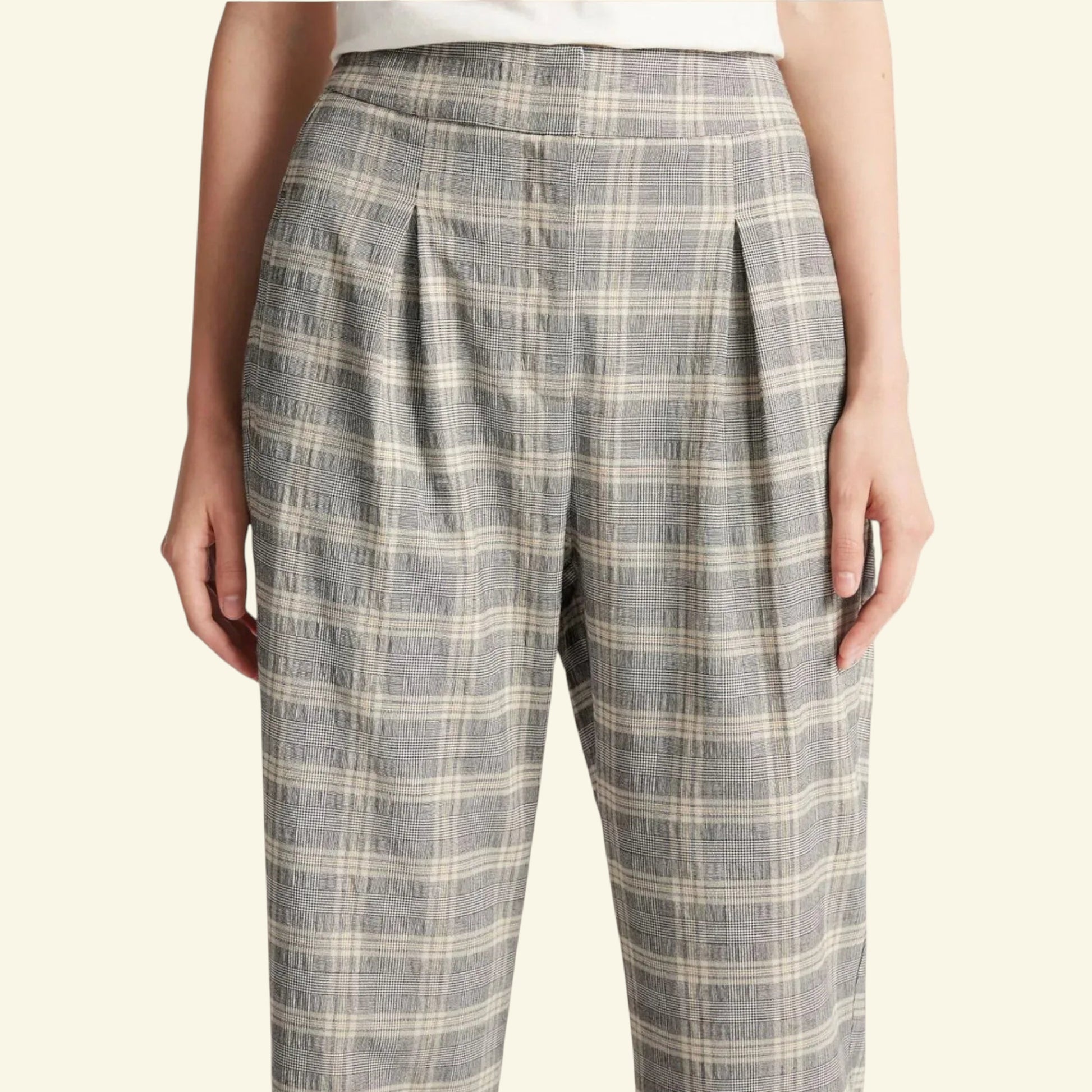 Limited Edition Grey Mix Checked Wide Leg Trousers UK 12 US 8 EU 40 - Timelessfashions