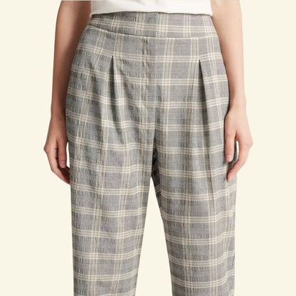 Limited Edition Grey Mix Checked Wide Leg Trousers UK 12 US 8 EU 40 - Timelessfashions