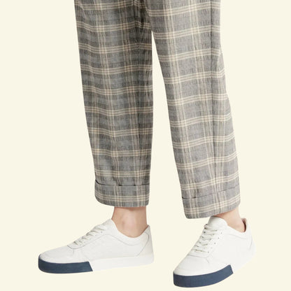 Limited Edition Grey Mix Checked Wide Leg Trousers UK 12 US 8 EU 40 - Timelessfashions