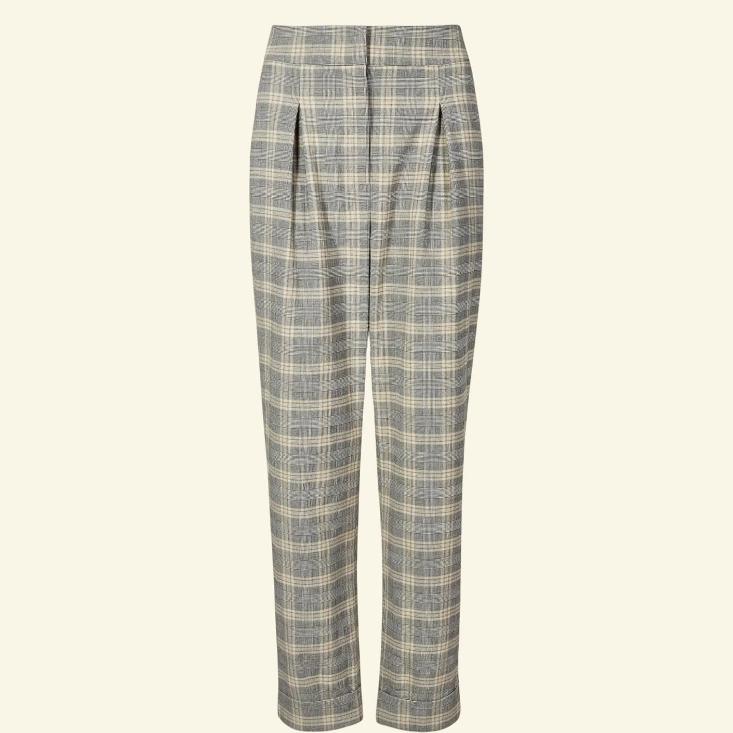 Limited Edition Grey Mix Checked Wide Leg Trousers UK 12 US 8 EU 40 - Timelessfashions