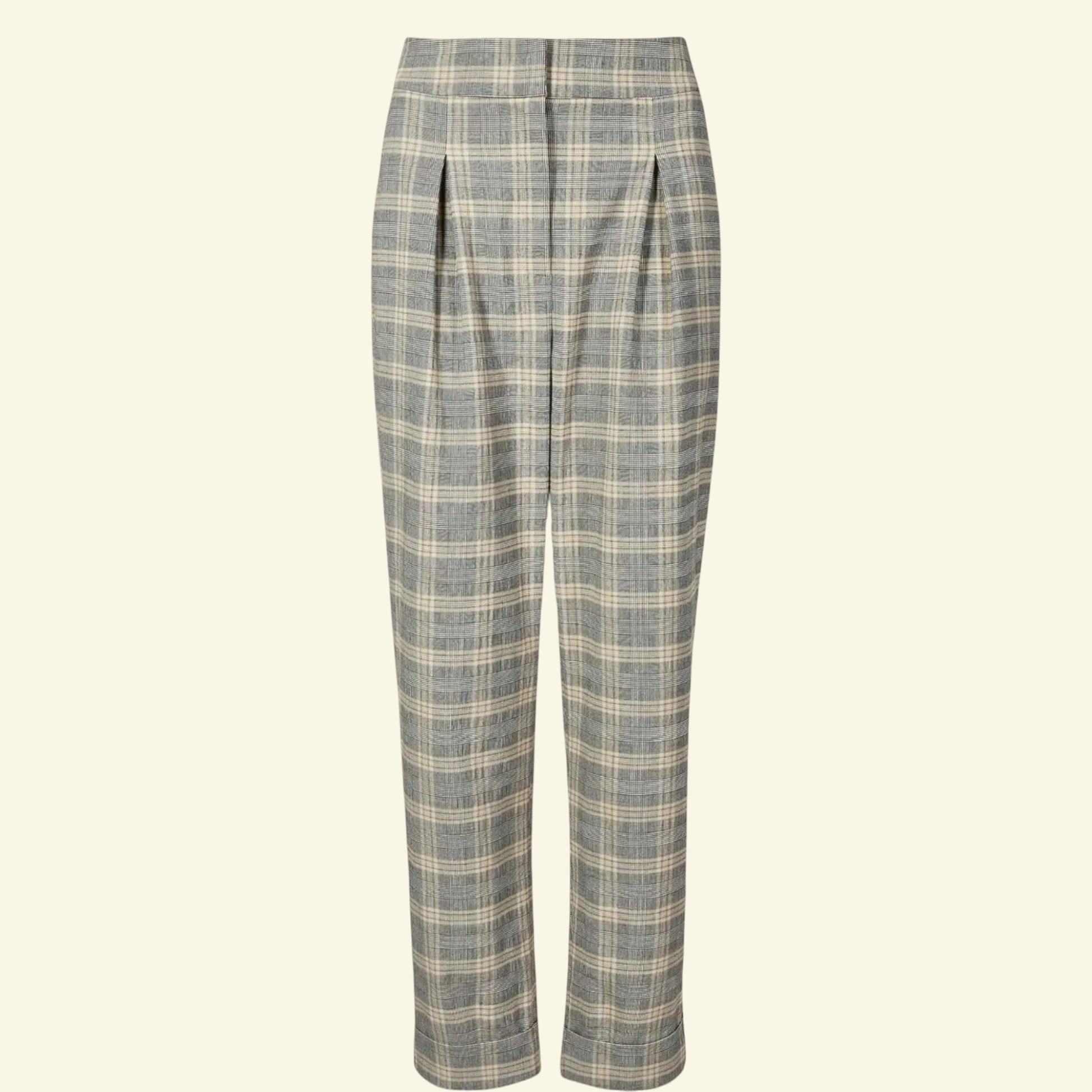 Limited Edition Grey Mix Checked Wide Leg Trousers UK 12 US 8 EU 40 - Timelessfashions