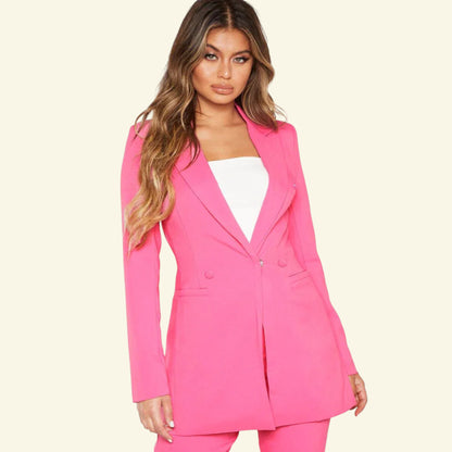Pretty LittleThing Bubblegum Pink Double Breasted Woven Blazer UK 10 US 6 EU 38 BNWT - Timelessfashions