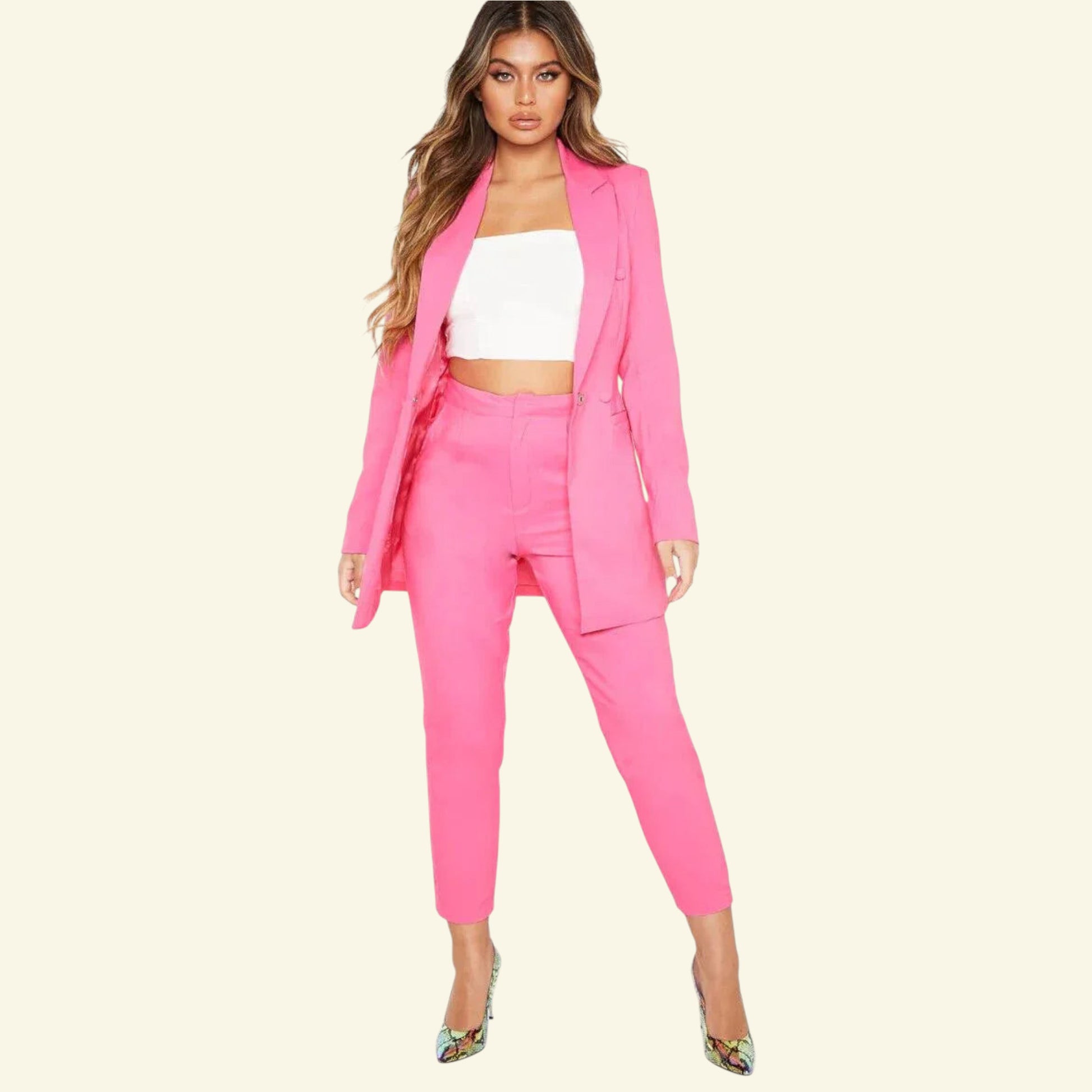 Pretty LittleThing Bubblegum Pink Double Breasted Woven Blazer UK 10 US 6 EU 38 BNWT - Timelessfashions