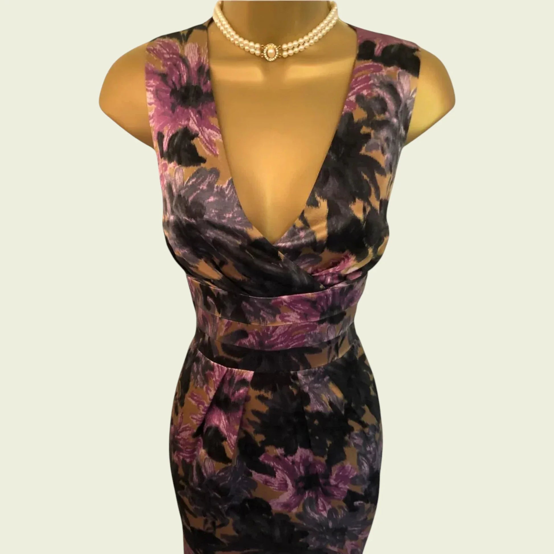 L.K. Bennett Multicoloured Floral Silk Blend Pencil Dress UK 10 US 6 EU 38 - Timelessfashions