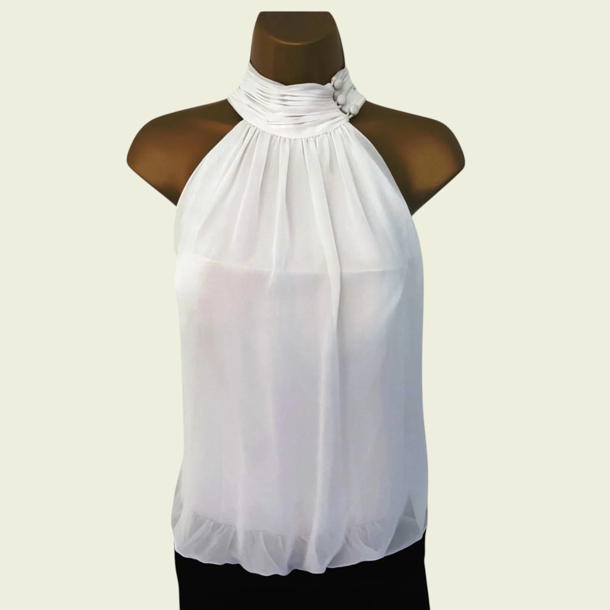 Amore Black & White Wide Leg Sleeveless Chiffon Jumpsuit UK 12 US 8 EU 40 - Timelessfashions