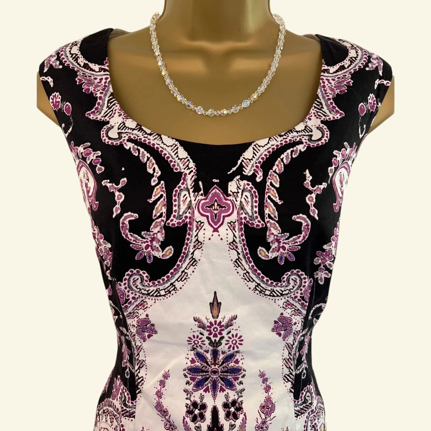 Phase Eight MultiColoured Paisley Stretch Bodycon Dress UK 10 US 6 EU 38 - Timelessfashions