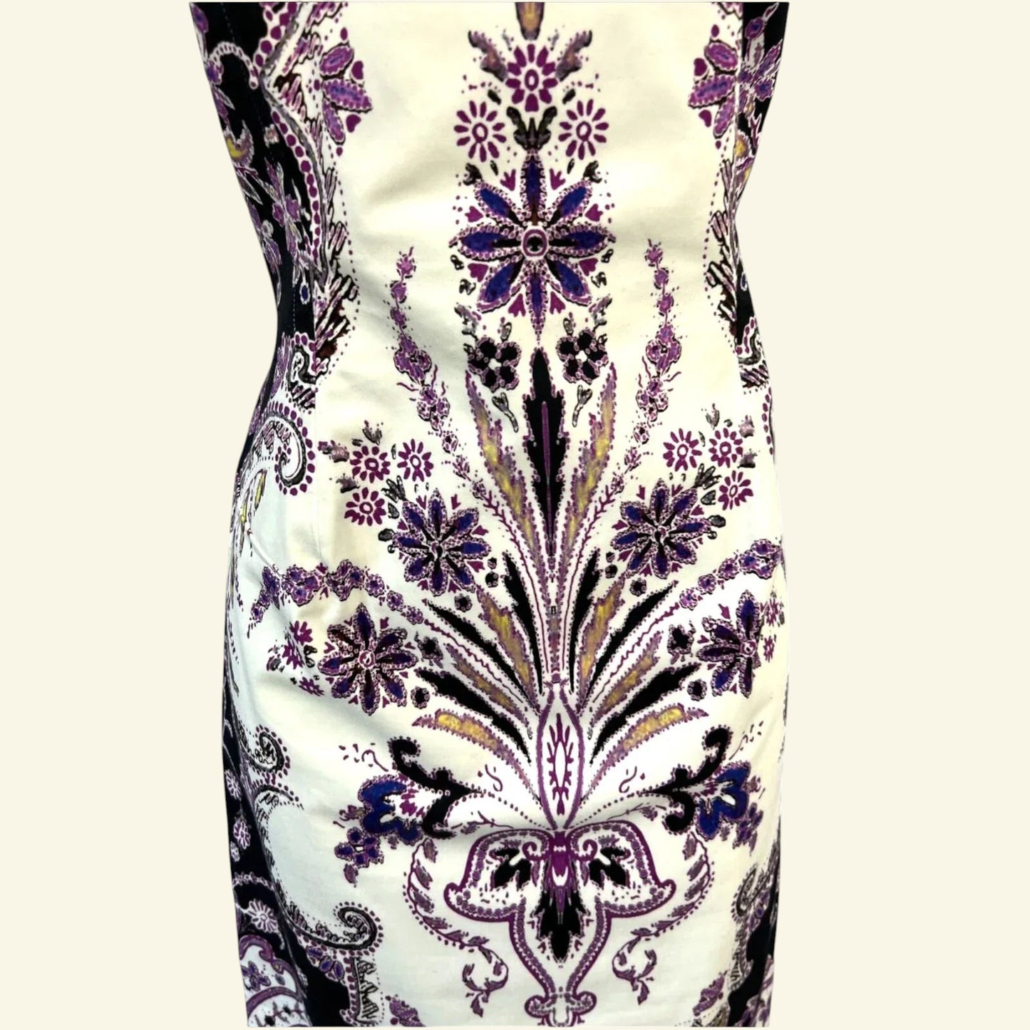 Phase Eight MultiColoured Paisley Stretch Bodycon Dress UK 10 US 6 EU 38 - Timelessfashions