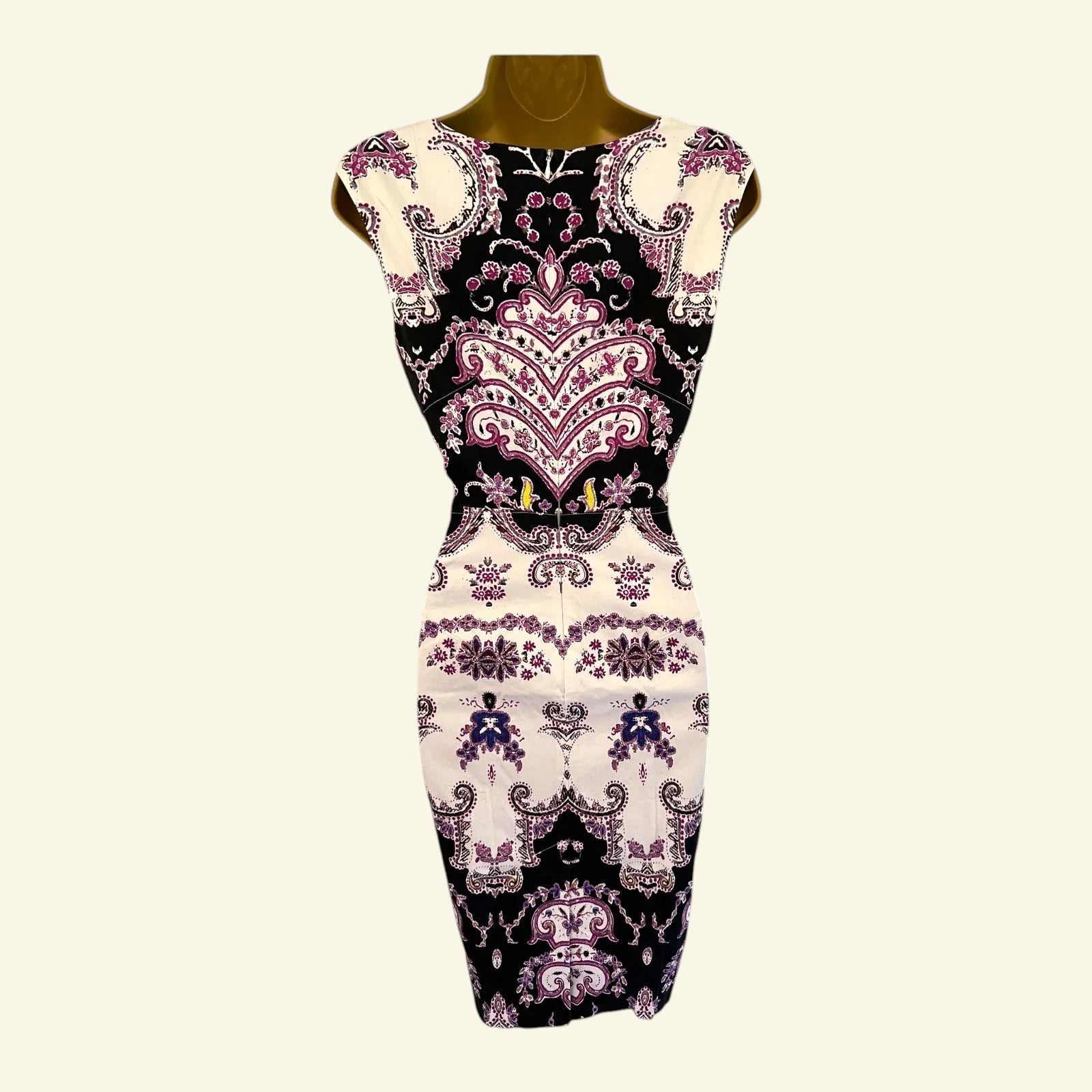 Phase Eight MultiColoured Paisley Stretch Bodycon Dress UK 10 US 6 EU 38 - Timelessfashions