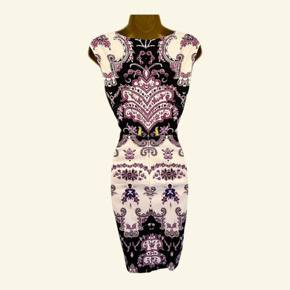 Phase Eight MultiColoured Paisley Stretch Bodycon Dress UK 10 US 6 EU 38 - Timelessfashions
