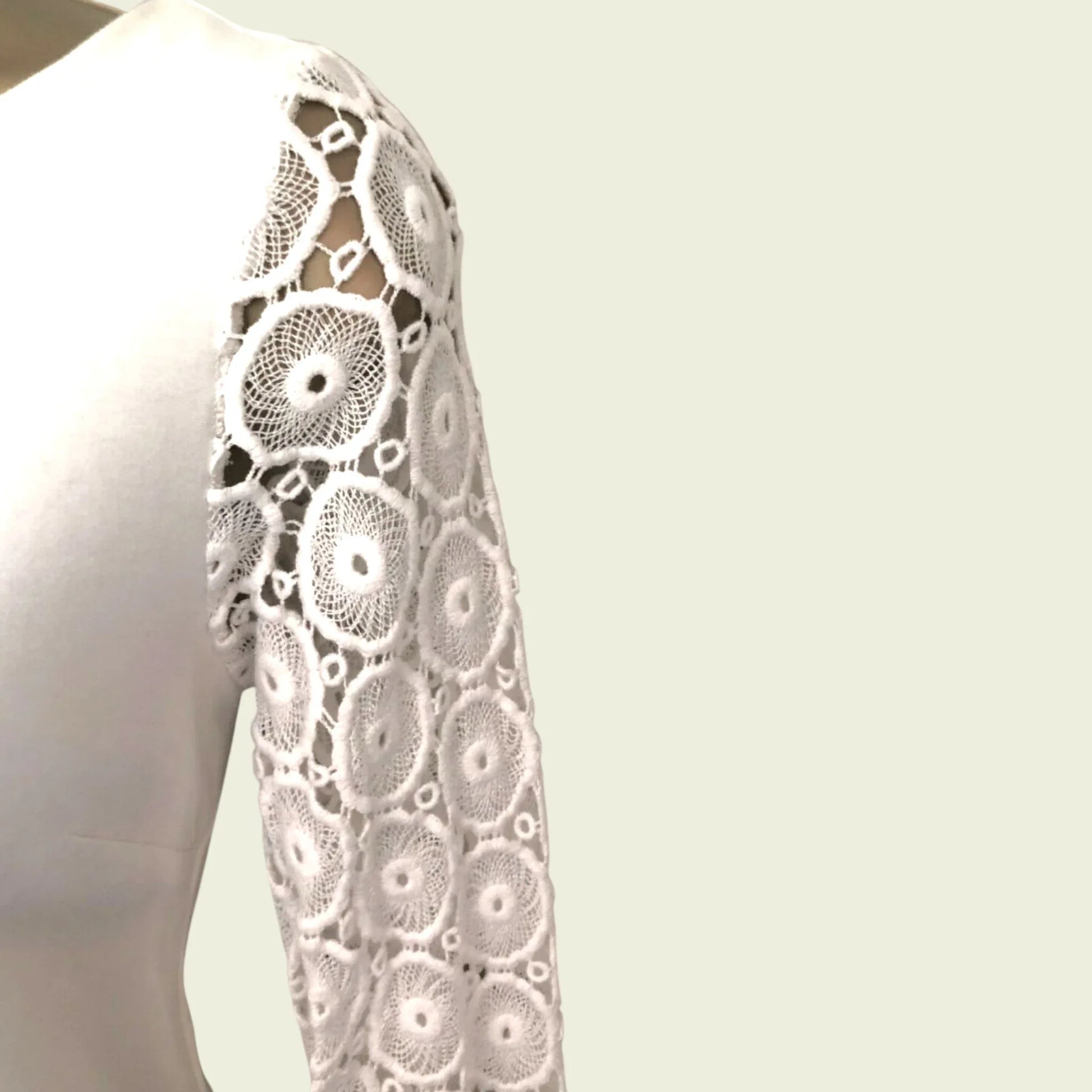 Philosophy White Ladies Lace Sleeve Dress UK 8 US 4 EU 36 - Timelessfashions
