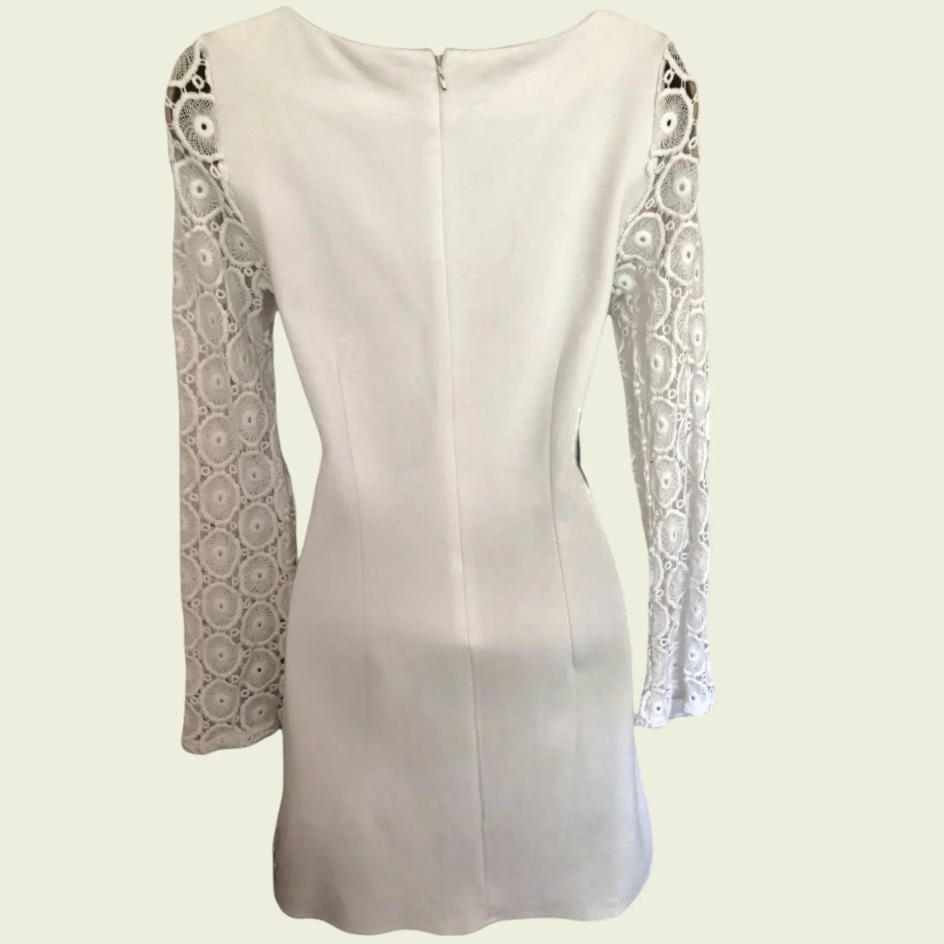 Philosophy White Ladies Lace Sleeve Dress UK 8 US 4 EU 36 - Timelessfashions