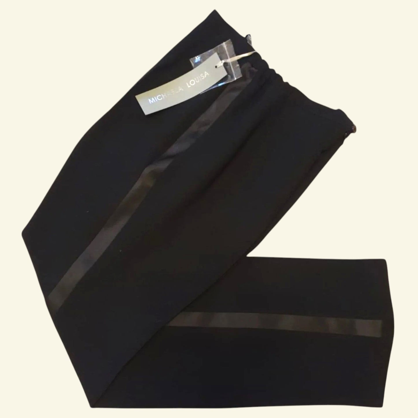 Michaela Louisa Black Tuxedo Evening Trousers UK 12 US 8 EU 40 - Timelessfashions