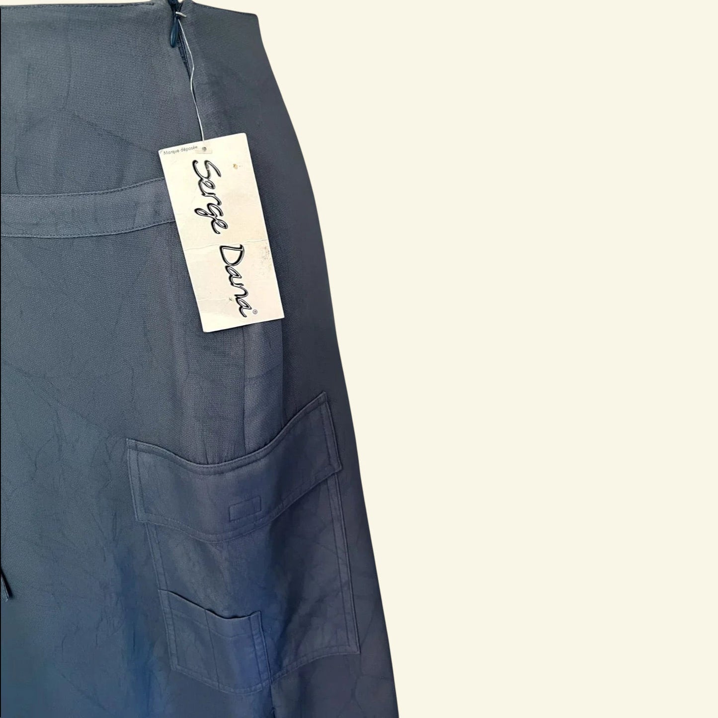 Serge Dana Womens Dove Blue Crepe Long Pencil Skirt UK 10 US 6 EU 38 - Timelessfashions