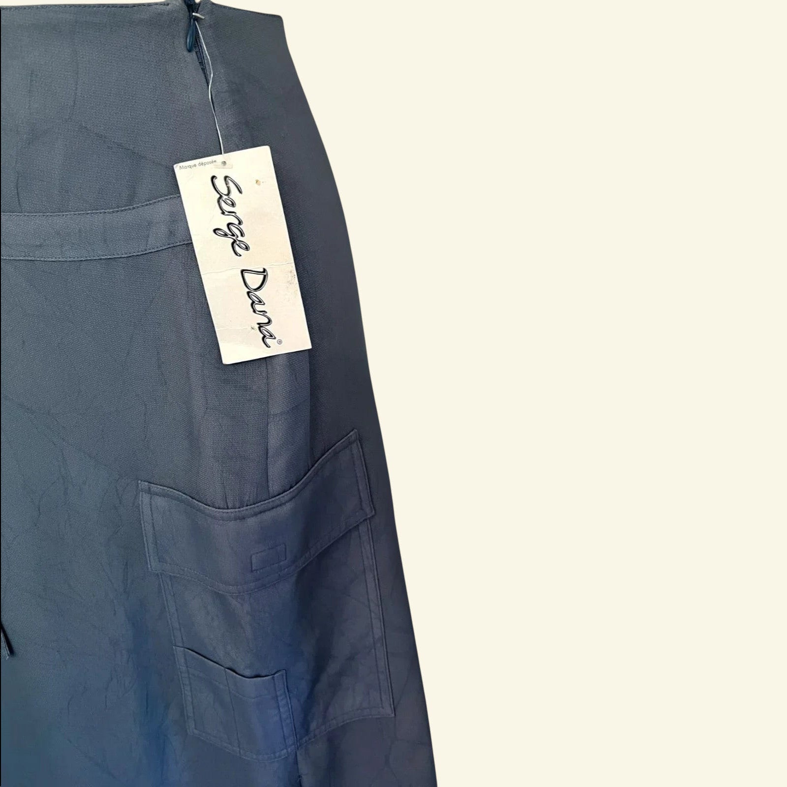 Serge Dana Womens Dove Blue Crepe Long Pencil Skirt UK 10 US 6 EU 38 - Timelessfashions