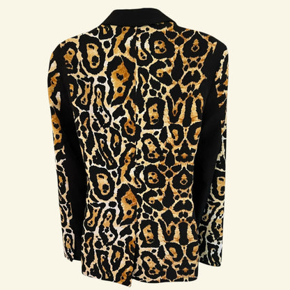 LIMITED EDITION Black Animal Print Open Jacket UK 10 US 6 EU 38 - Timelessfashions