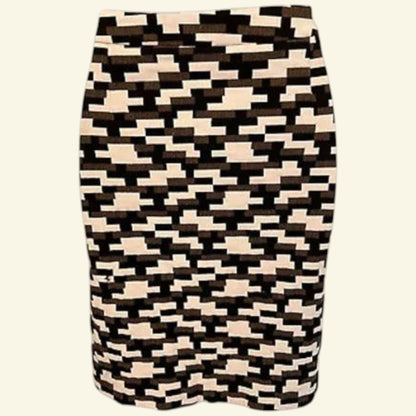 Phase Eight Ivory, Brown & Black Mini Skirt UK 12 US 8 EU 40 - Timelessfashions