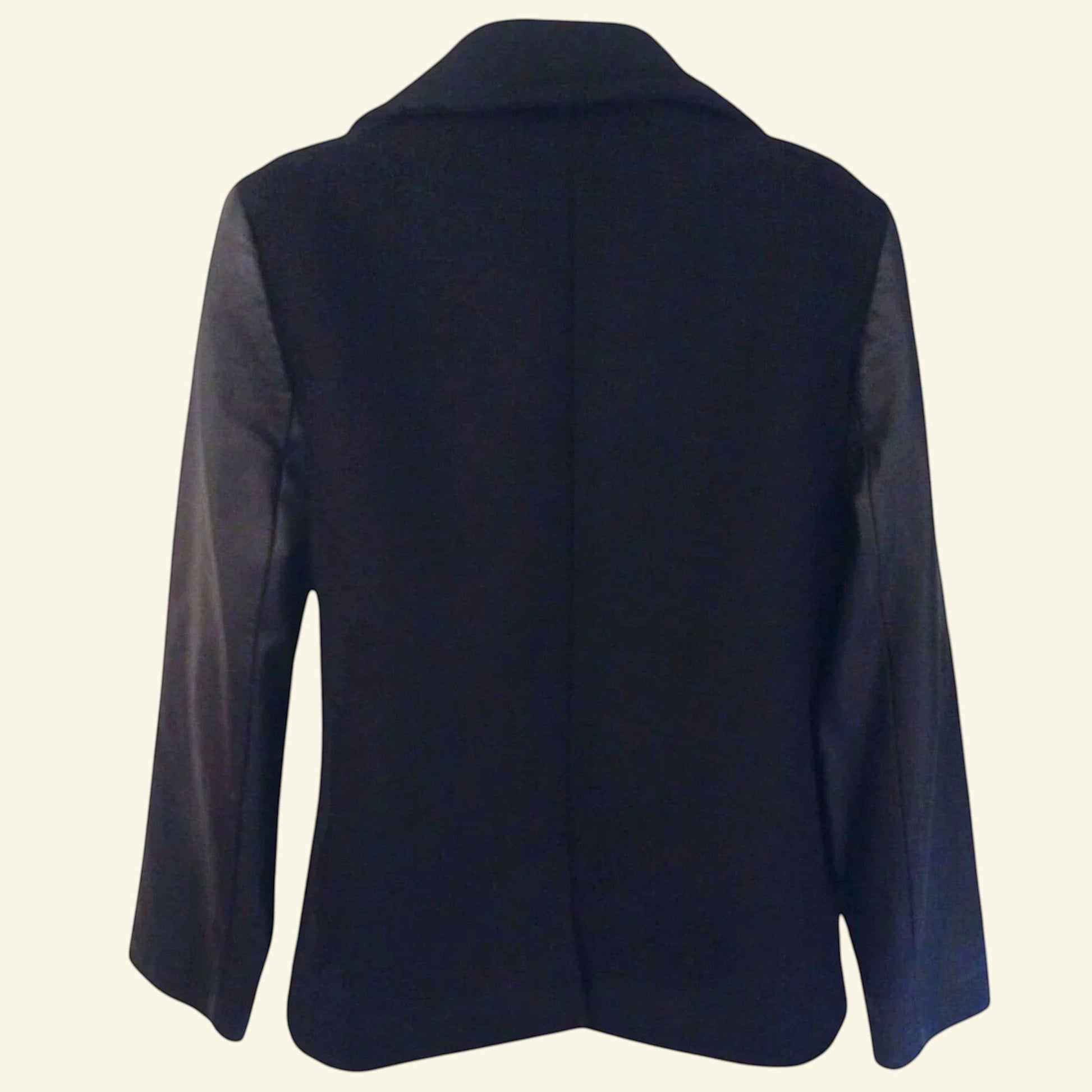 Gerard Darel Ladies Black Wool & Lambskin Leather Jacket UK 14 US 10 EU 42 - Timelessfashions