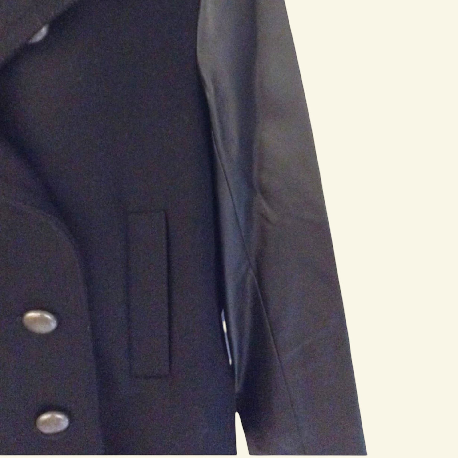Gerard Darel Ladies Black Wool & Lambskin Leather Jacket UK 14 US 10 EU 42 - Timelessfashions