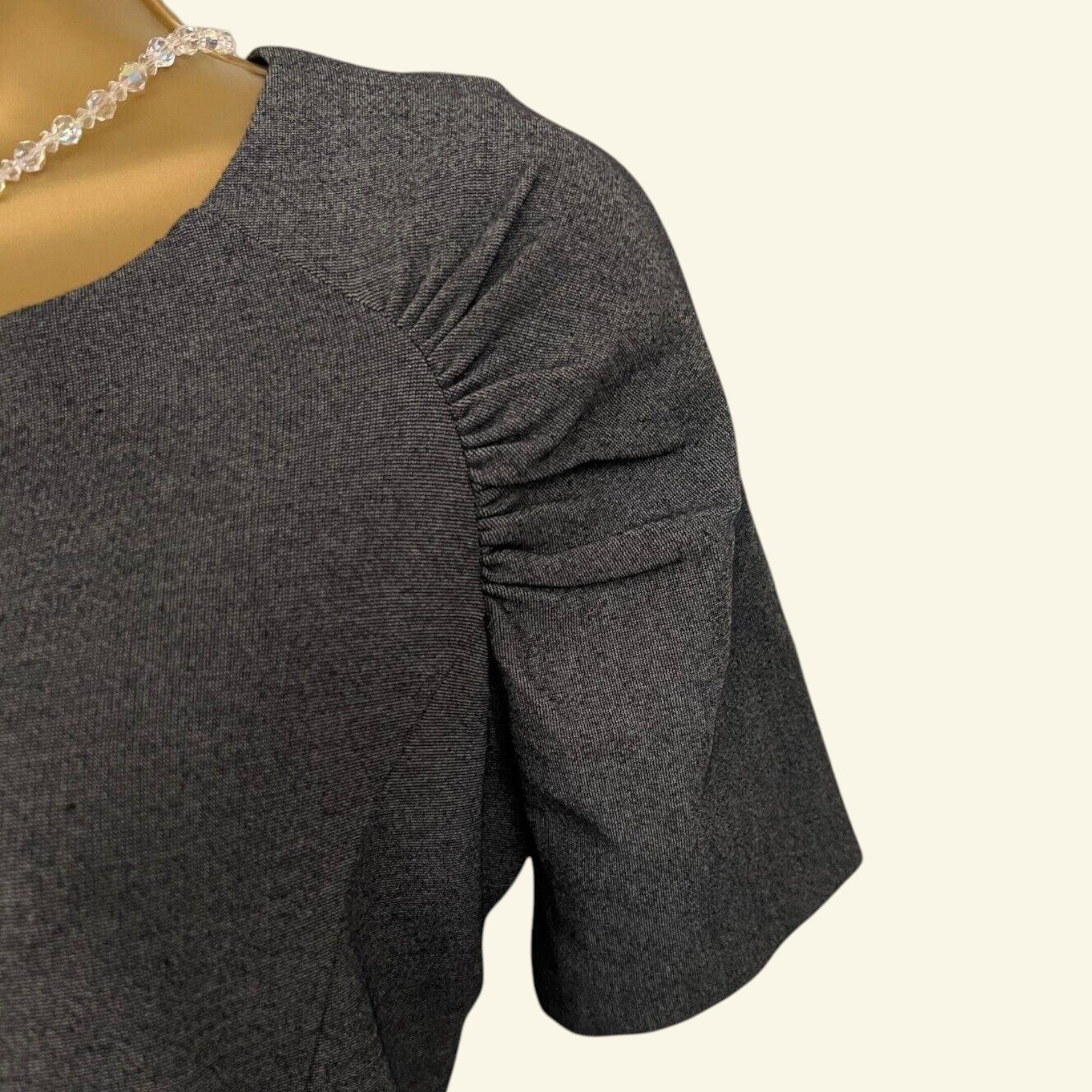 Phase Eight Grey Short Sleeve Dress, Formal, Office UK 14 US 12 EU 42 - Timelessfashions