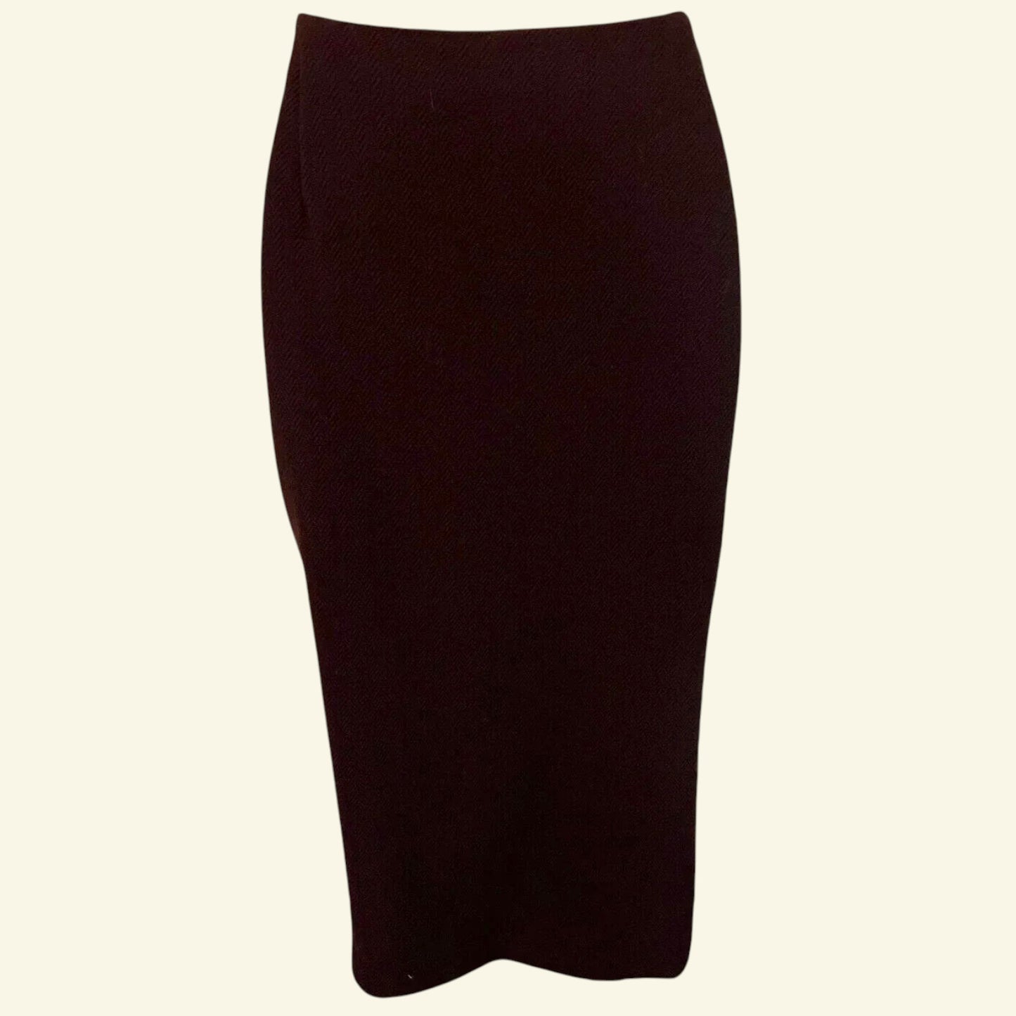 Gibierre Donna Burgundy, Brown Pencil Wool Skirt, UK 20 US 16 EU 50 - Timelessfashions
