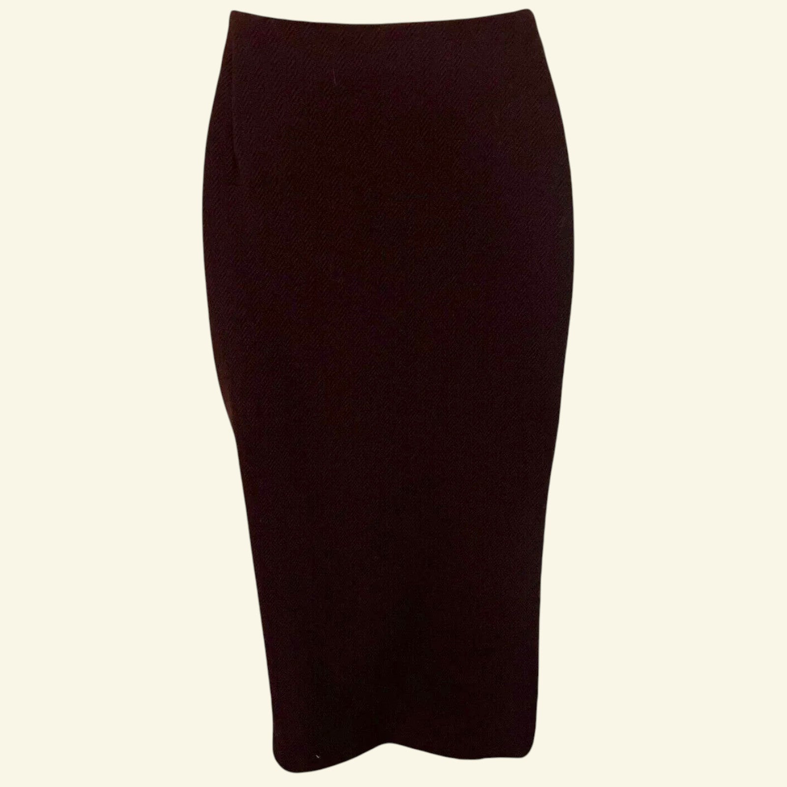 Gibierre Donna Burgundy, Brown Pencil Wool Skirt, UK 20 US 16 EU 50 - Timelessfashions