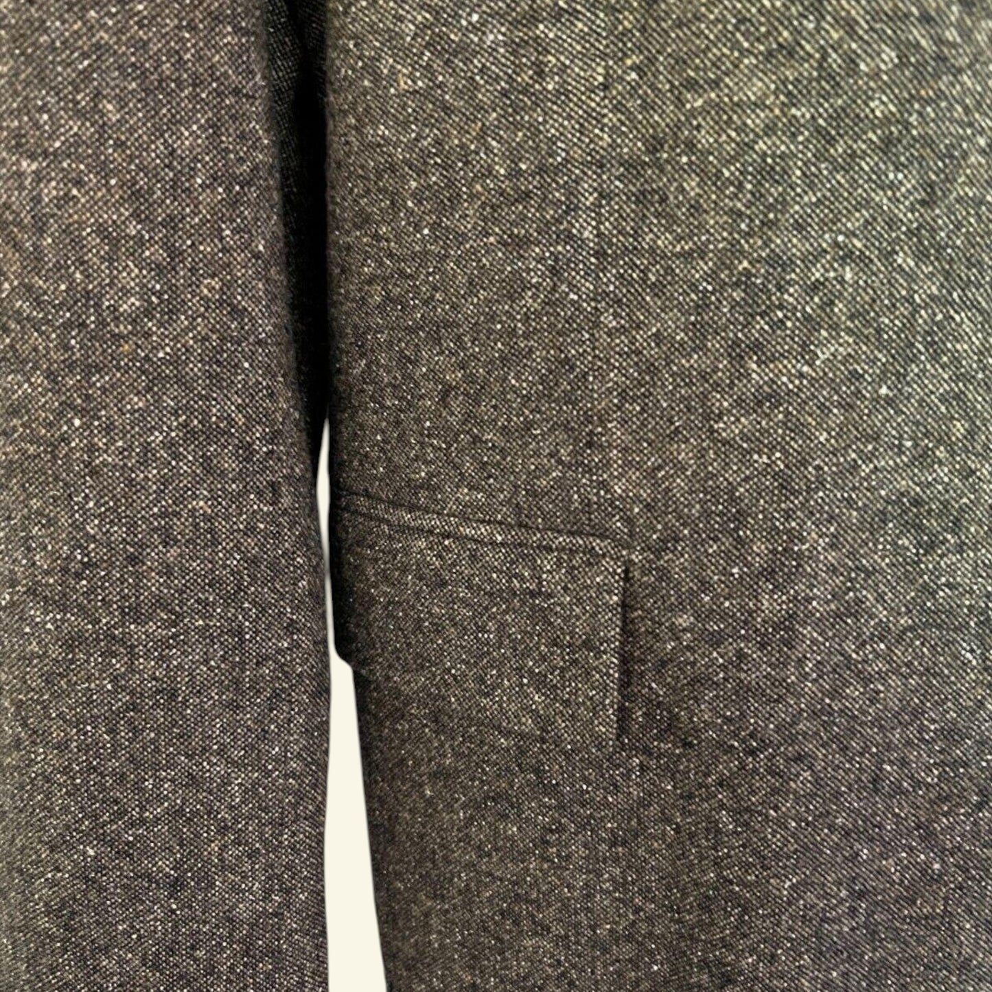 Gregory Pat Grey/Brown Tweed Wool & Silk Blend Box Jacket UK 18 US 14 EU 46 - Timelessfashions