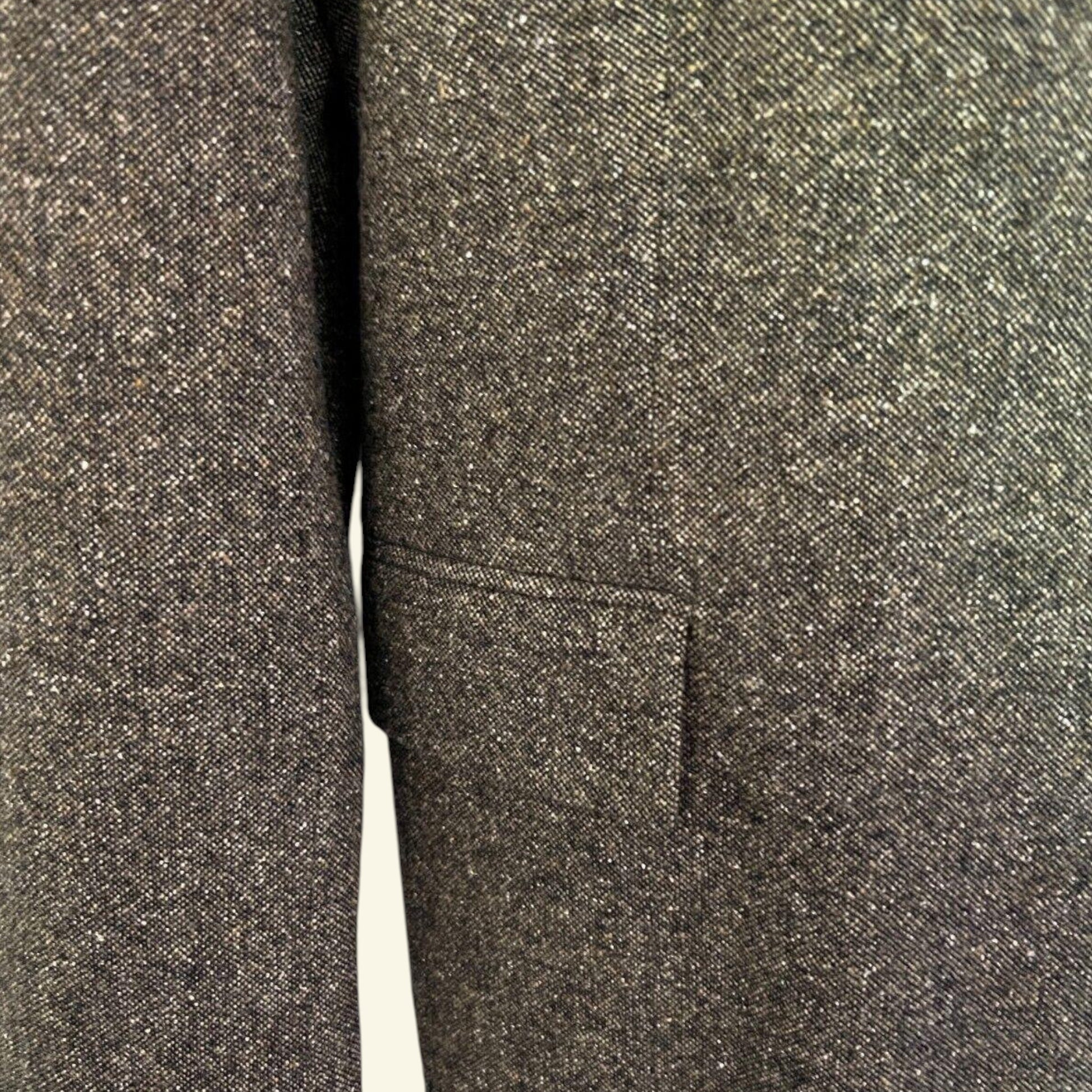 Gregory Pat Grey/Brown Tweed Wool & Silk Blend Box Jacket UK 18 US 14 EU 46 - Timelessfashions