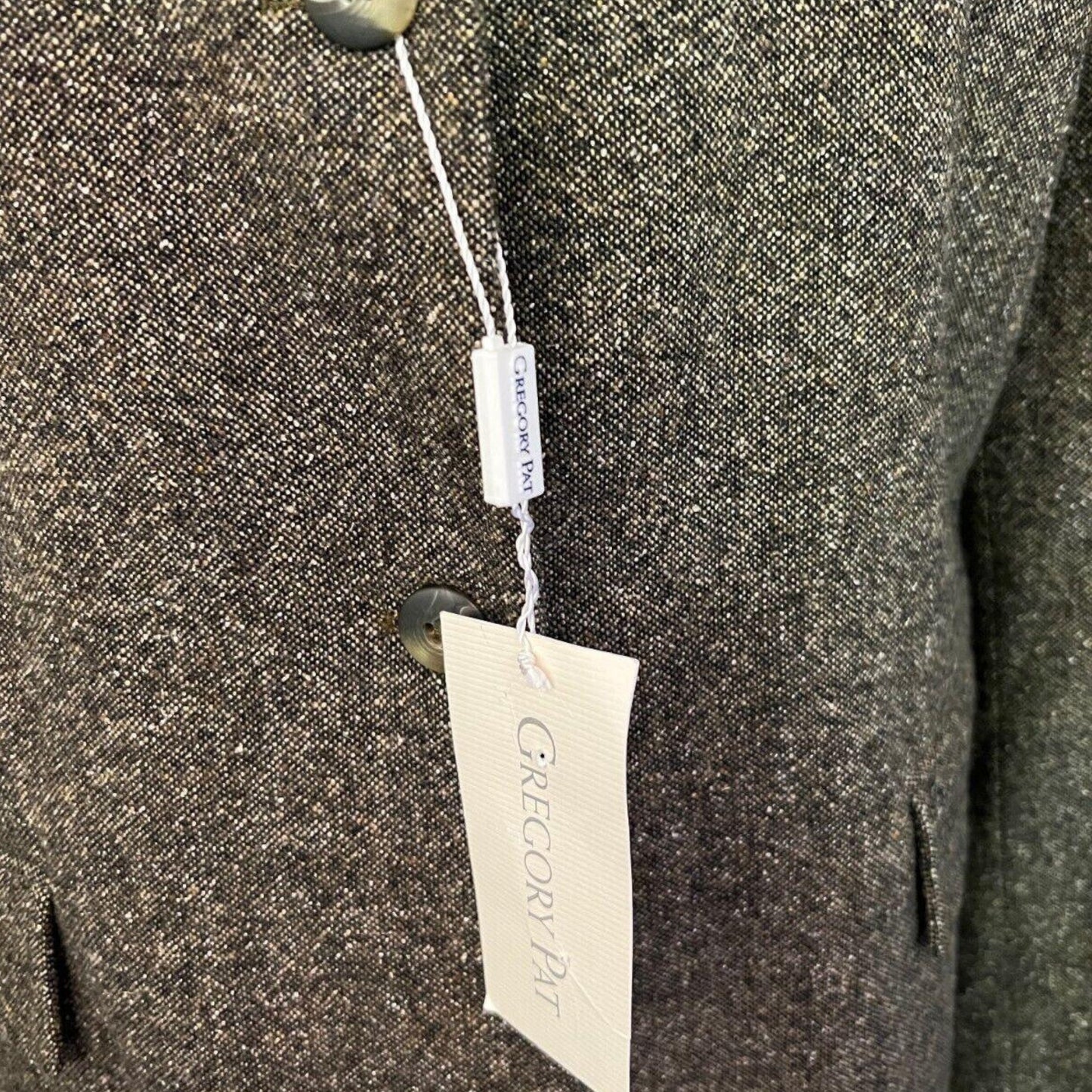 Gregory Pat Grey/Brown Tweed Wool & Silk Blend Box Jacket UK 18 US 14 EU 46 - Timelessfashions