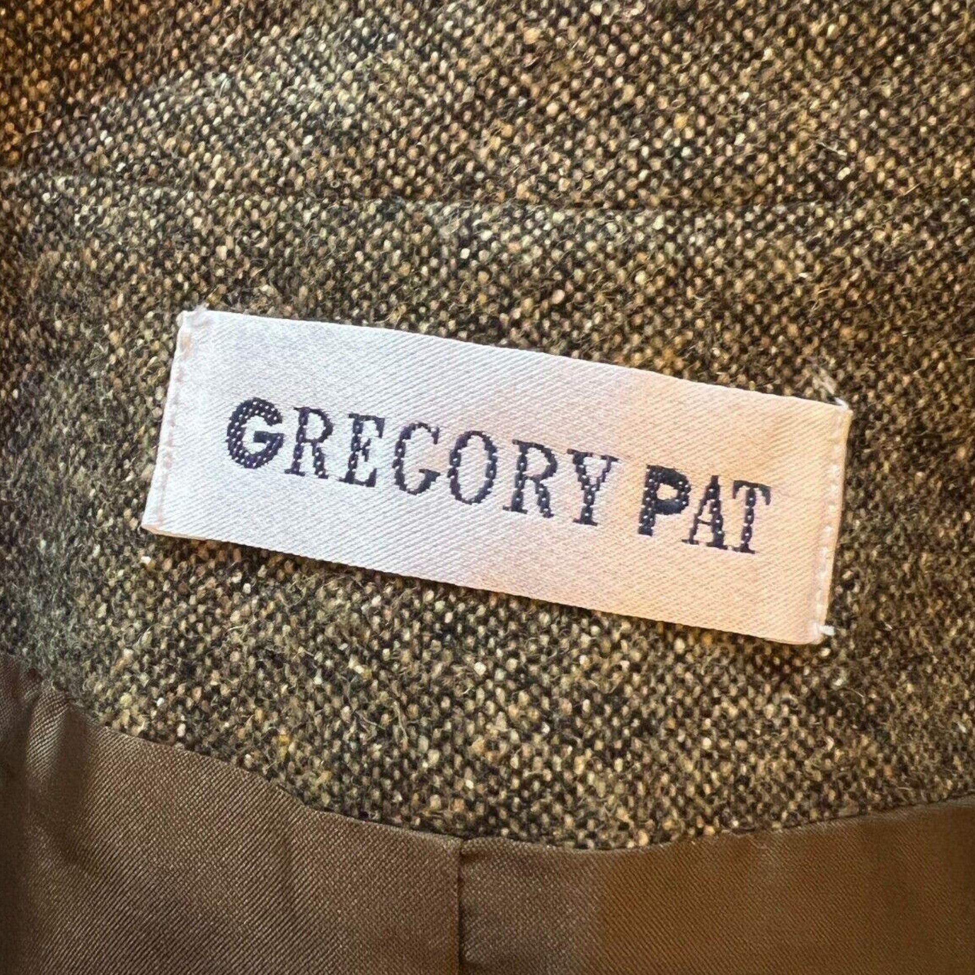 Gregory Pat Grey/Brown Tweed Wool & Silk Blend Box Jacket UK 18 US 14 EU 46 - Timelessfashions