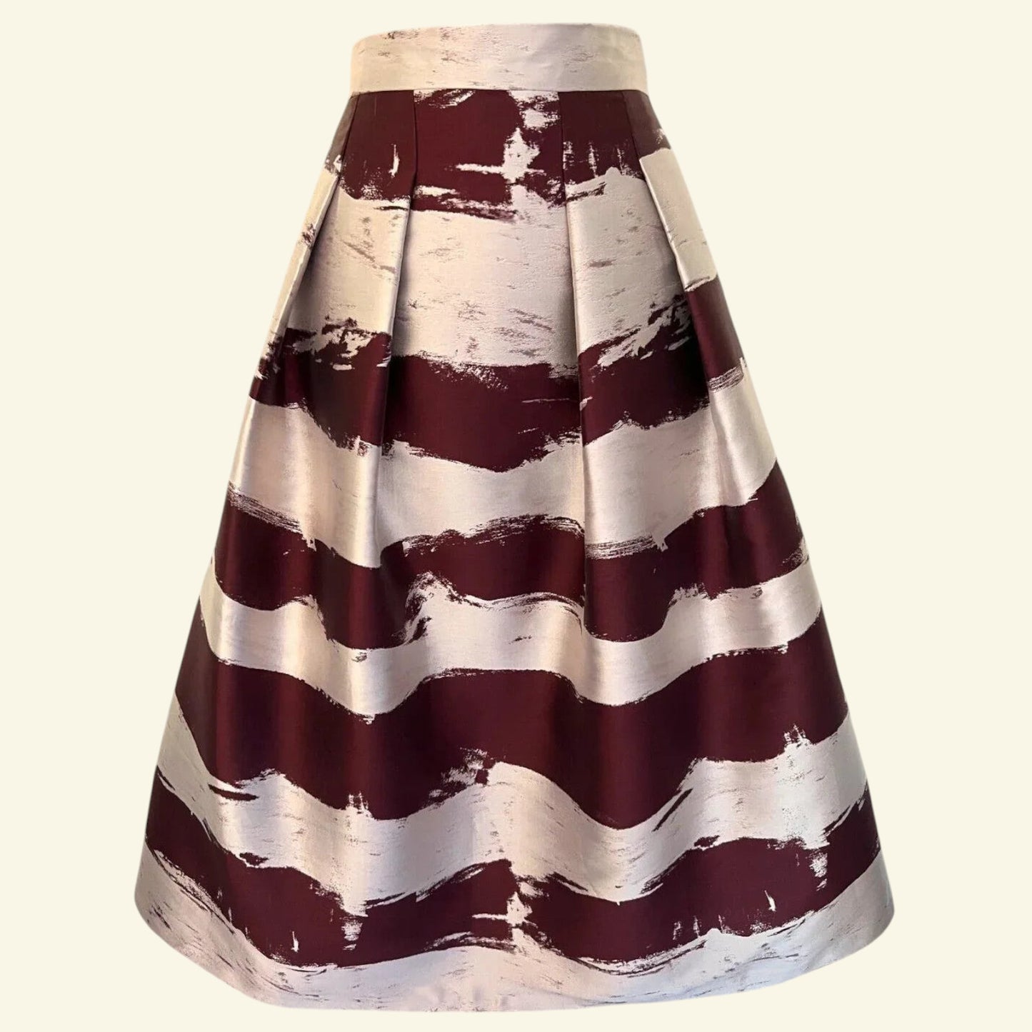 Phase Eight Burgundy & Metallic Silver Skirt & Top UK 14 US 10 EU 42 - Timelessfashions
