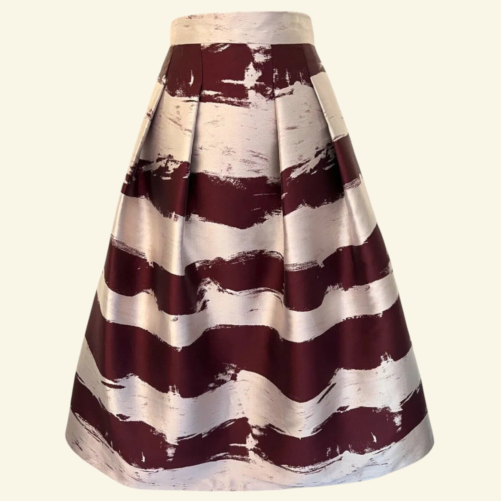 Phase Eight Burgundy & Metallic Silver Skirt & Top UK 14 US 10 EU 42 - Timelessfashions