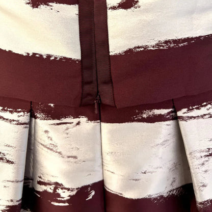 Phase Eight Burgundy & Metallic Silver Skirt & Top UK 14 US 10 EU 42 - Timelessfashions