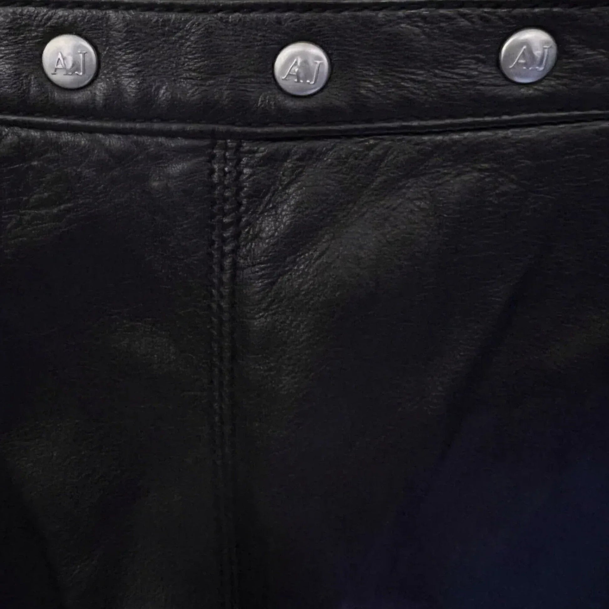 Armani Jeans Womens Black Leather Vintage Trousers UK 14/16 US 10/12 EU 42/44 - Timelessfashions
