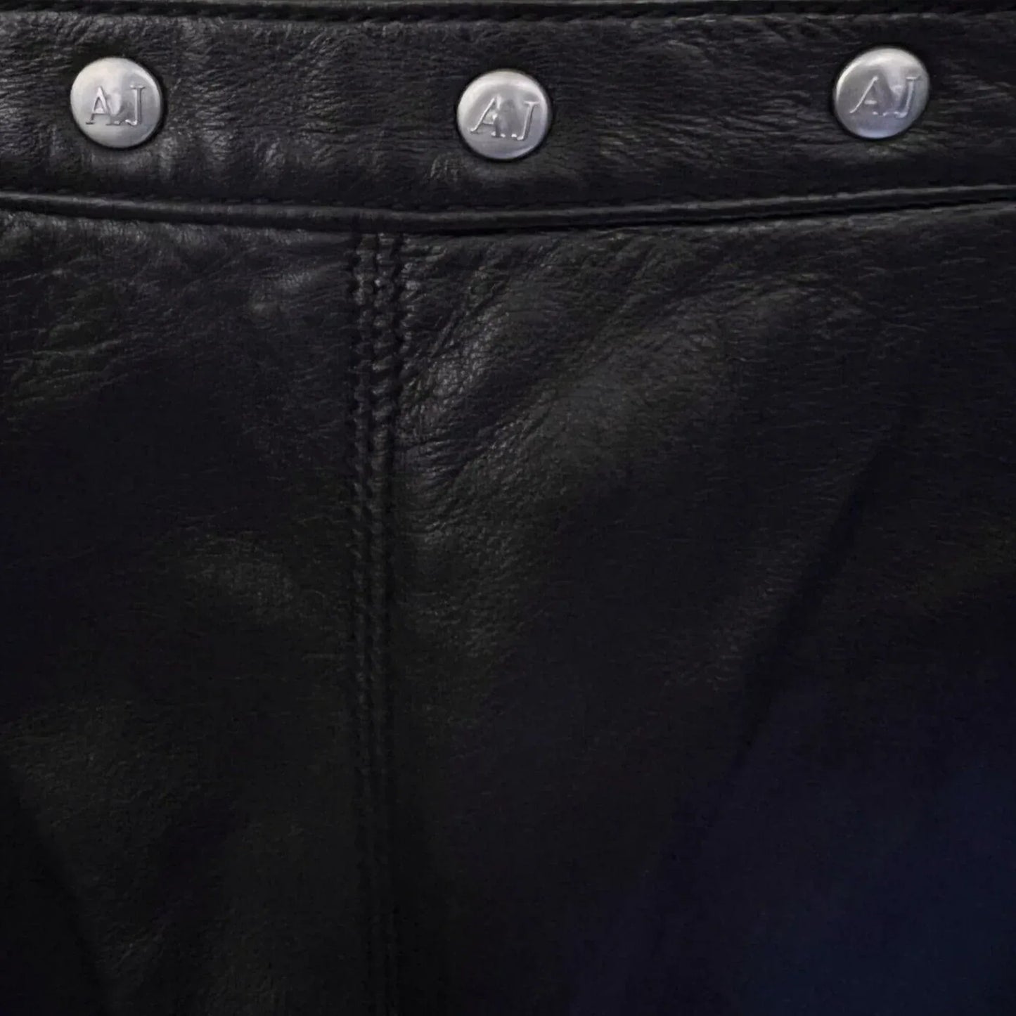 Armani Jeans Womens Black Leather Vintage Trousers UK 14/16 US 10/12 EU 42/44 - Timelessfashions