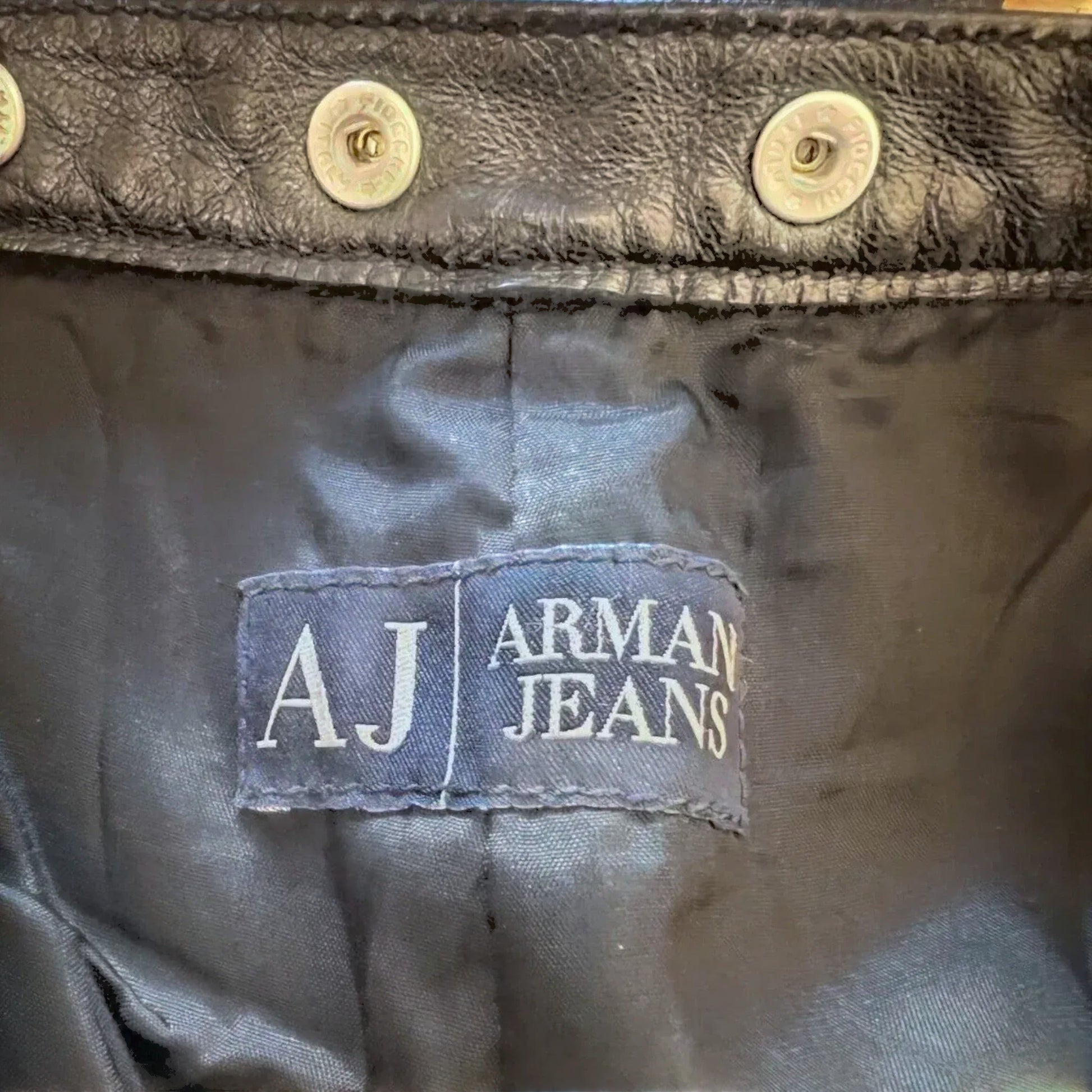 Armani Jeans Womens Black Leather Vintage Trousers UK 14/16 US 10/12 EU 42/44 - Timelessfashions