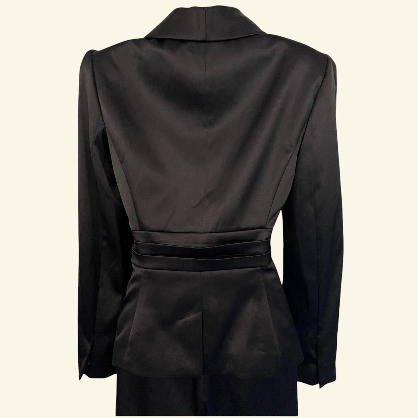 GIVe Black Satin Special Occasion Formal Jacket UK 12 US 8 EU 40 - Timelessfashions