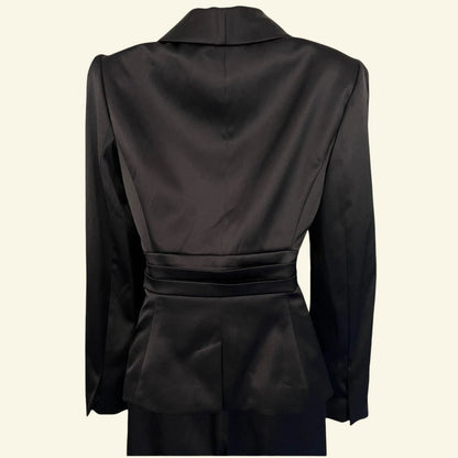 GIVe Black Satin Special Occasion Formal Jacket UK 12 US 8 EU 40 - Timelessfashions