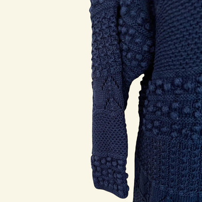 Pashtie by Alphaka Vintage Navy Heavy Knit Jumper UK 14 US 10 EU 42 - Timelessfashions