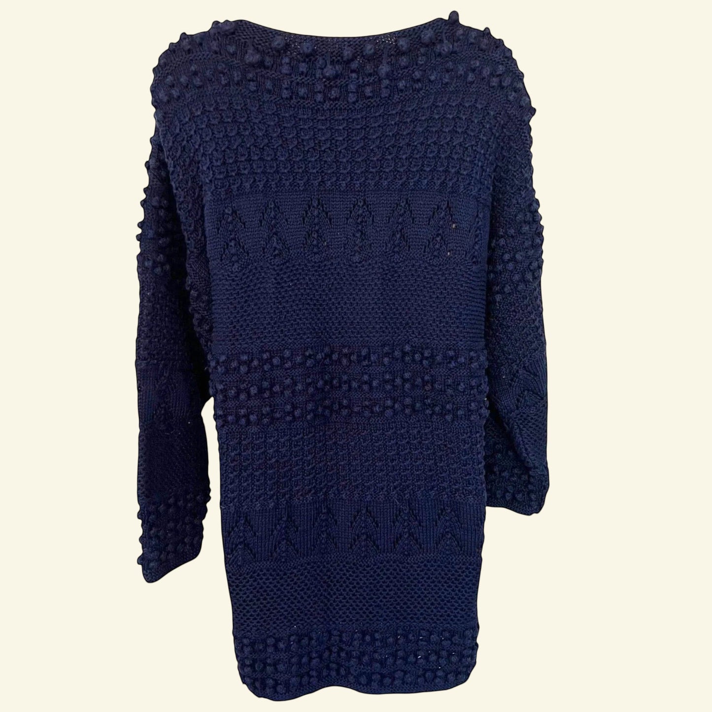 Pashtie by Alphaka Vintage Navy Heavy Knit Jumper UK 14 US 10 EU 42 - Timelessfashions