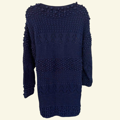 Pashtie by Alphaka Vintage Navy Heavy Knit Jumper UK 14 US 10 EU 42 - Timelessfashions